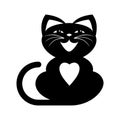 Black cat sitting icon