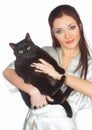 Black cat and veterinary