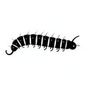 Minimalist Black Silhouette Caterpillar Illustration