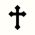 Black catholic cross on white