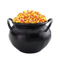 Black Cauldron Filled with Candy Corn Royalty Free Stock Photo