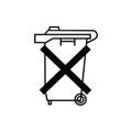 Black caution Trash symbol. For banner, general design print and websites.