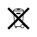 Black caution Trash symbol. For banner, general design print and websites.