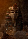 Black cave pharaoh statue. Royalty Free Stock Photo
