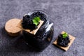 Black caviar on a cracker Royalty Free Stock Photo