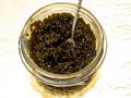 Black caviar, luxurious delicacy Royalty Free Stock Photo