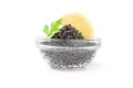 Black caviar, luxurious delicacy Royalty Free Stock Photo