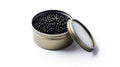 Black caviar in metal can. Generative AI