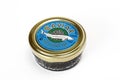 Black caviar in a sealed jar Royalty Free Stock Photo