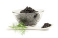 Black caviar on a white background clipping path Royalty Free Stock Photo