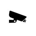 Black CCTV box icon. Isolated Vector Illustration