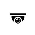 Black CCTV sphere icon. Isolated Vector Illustration