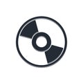 Black CD or DVD disk icon isolated on white background. Compact disc sign. Vector Royalty Free Stock Photo