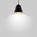 Black ceiling lamp. Vector. Royalty Free Stock Photo