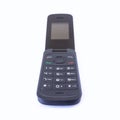 Black cell flip phone. on white background. Selective f Royalty Free Stock Photo