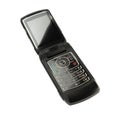 Black cell phone isolated