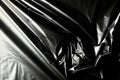 black cellophane bag close-up background texture of plastic Royalty Free Stock Photo