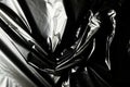 black cellophane bag close-up background texture of plastic Royalty Free Stock Photo