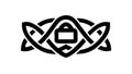 Black Celtic Knot Bold Horizontal Border Design, vector design Generative AI Royalty Free Stock Photo