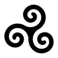 Black celtic spiral triskele on white background Royalty Free Stock Photo