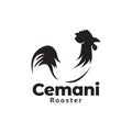 Black cemani rooster modern logo design vector graphic symbol icon sign illustration creative idea