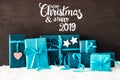 Turquoise Gifts, Calligraphy Merry Christmas And A Happy 2019