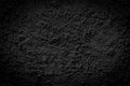 Black cement wall with ragged and dirty surface texture. The old and broken rough dark concrete wall background Royalty Free Stock Photo