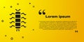 Black Centipede insect icon isolated on yellow background. Vector Royalty Free Stock Photo