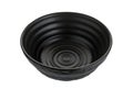 Black ceramic bowl, Empty black bowl with rough texture isolated on white background with clipping path, Side view Royalty Free Stock Photo