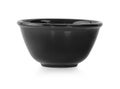Black ceramic bowl isolated on white background