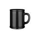 Black ceramic cup on white background isolated close up, black coffee mug with handle, teacup, crockery, ceramics, porcelain Royalty Free Stock Photo
