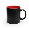 Black Ceramic Mug with Red Interior on a White Background coffee mug tea cup Royalty Free Stock Photo