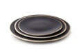 Black Ceramic Plate isolated on a white background Royalty Free Stock Photo