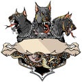 Black Cerberus Hellhound. Design template