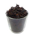 Black Ceylon tea leaves fermented and dried