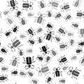 Black Chafer beetle icon isolated seamless pattern on white background. Vector Royalty Free Stock Photo