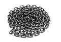 Black chain Isolated on white background. Close-up. Royalty Free Stock Photo