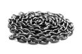 Black chain Isolated on white background. Close-up. Royalty Free Stock Photo