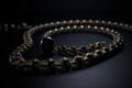 Black chain necklace on black background, online sopping concept