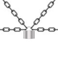 Black chains locked by padlock in silver design