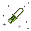 Black Chainsaw icon isolated on white background. Vector Royalty Free Stock Photo
