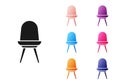 Black Chair icon isolated on white background. Set icons colorful. Vector Royalty Free Stock Photo