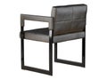 Black chair with iron legs back view on a white background 3d rendering Royalty Free Stock Photo