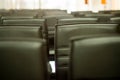 Black chair row. Royalty Free Stock Photo