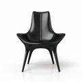 Black Modern Chair With Futuristic Glamour On White Background