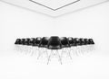 Black Chairs in a white room