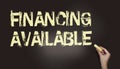 Black chalk board with text Financing available. Business startup concept Royalty Free Stock Photo