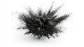 Black chalk fragments and dust scattering, explosion effect isolated on a white background Royalty Free Stock Photo
