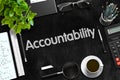 Black Chalkboard with Accountability Concept. 3D Rendering. Royalty Free Stock Photo