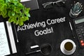 Black Chalkboard with Achieving Career Goals. 3D Rendering.